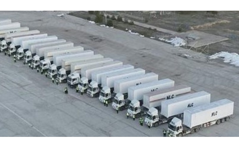 NLC TRUCK CONVOY CARRYING EARTHQUAKE RELIEF ASSISTANCE GOODS REACHES MALATYA FROM PAKISTAN